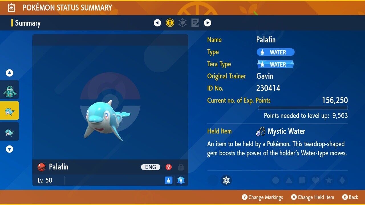 Palafin Gavin Michaels Event Untouched IV 2023 Champion Pokémon Scarlet Violet Non shiny Lv 50 by Shiny Living Dex | Shiny Living Dex