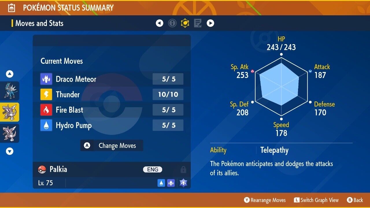 Palkia Tera Raid Event December ☆ 5 Star IV Untouched ENG Pokémon Scarlet Violet Non Shiny Lv. 75 by Shiny Living Dex | Shiny Living Dex