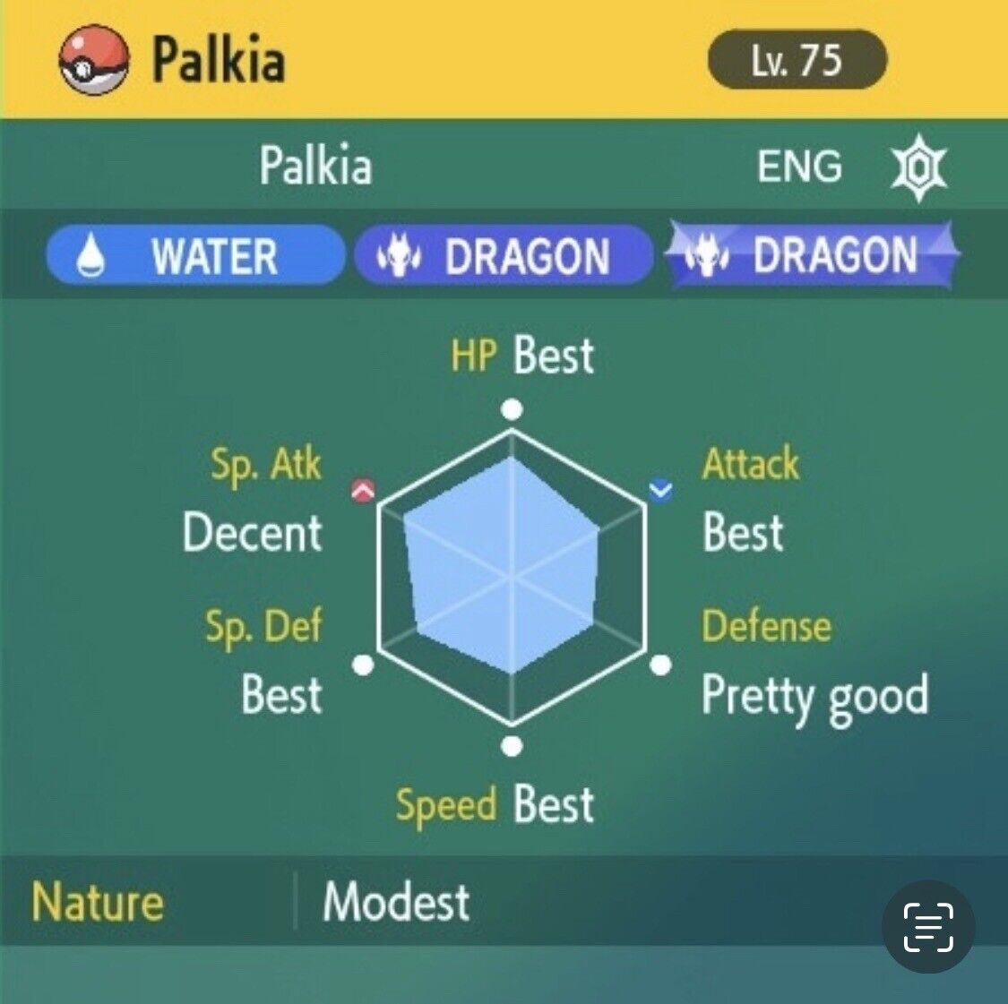 Palkia Tera Raid Event December ☆ 5 Star IV Untouched ENG Pokémon Scarlet Violet Non Shiny Lv. 75 by Shiny Living Dex | Shiny Living Dex