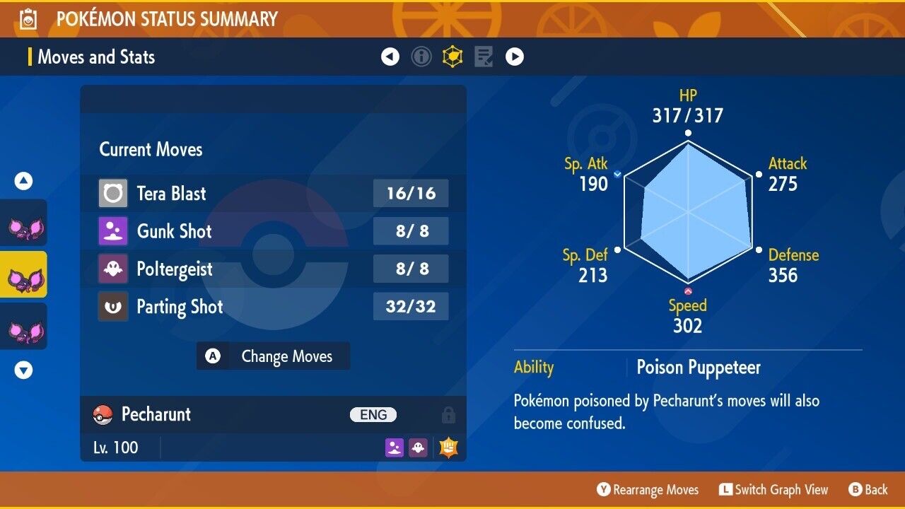 Pecharunt B 6 IV Competitive Battle ready Customizable OT Pokémon Scarlet Violet by Shiny Living Dex | Shiny Living Dex
