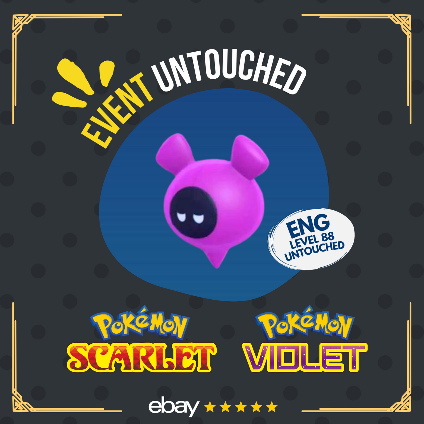 Pecharunt Mistery Gift Event Untouched IV DLC Legit Pokémon Scarlet Violet Non shiny Lv. 88 by Shiny Living Dex | Shiny Living Dex