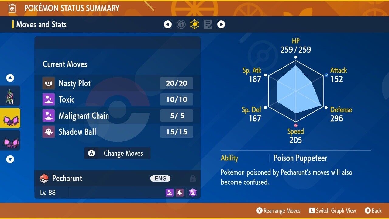 Pecharunt Mistery Gift Event Untouched IV DLC Legit Pokémon Scarlet Violet Non shiny Lv. 88 by Shiny Living Dex | Shiny Living Dex