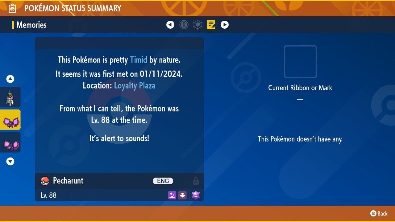Pecharunt Mistery Gift Event Untouched IV DLC Legit Pokémon Scarlet Violet Non shiny Lv. 88 by Shiny Living Dex | Shiny Living Dex
