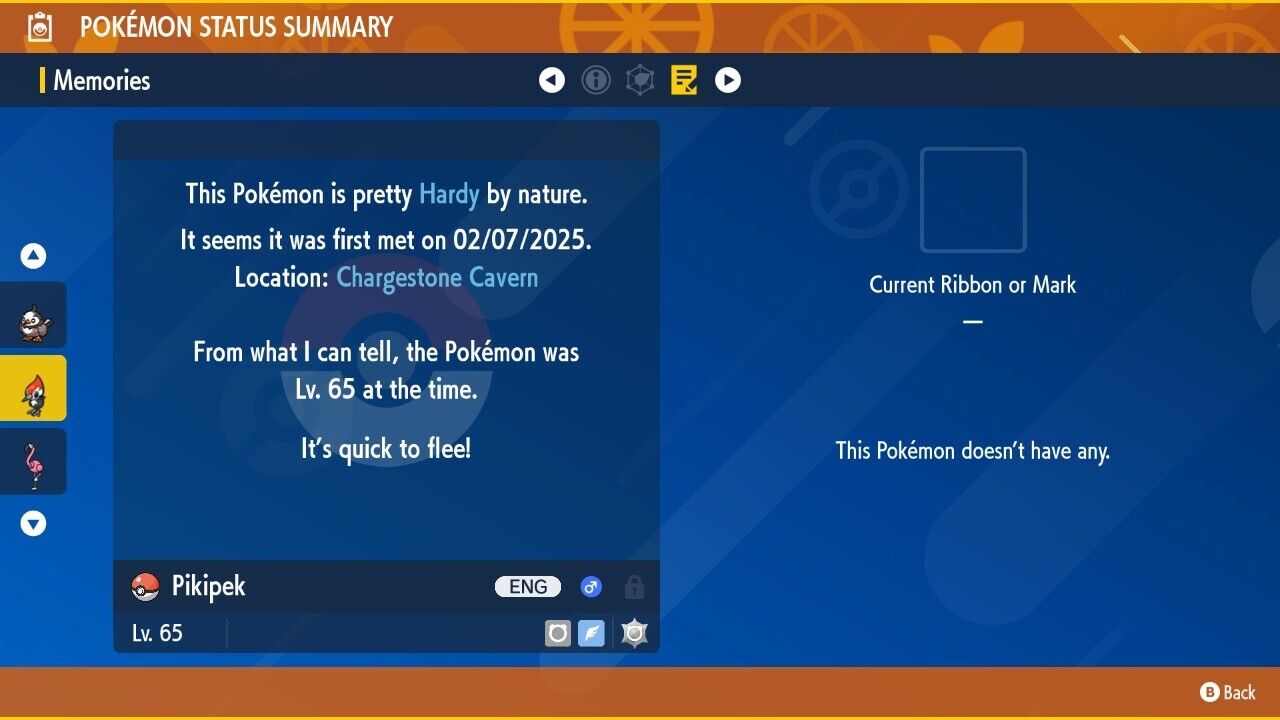 Pikipek Shiny Event Mass Outbreaks February Untouched IV Pokémon Scarlet Violet