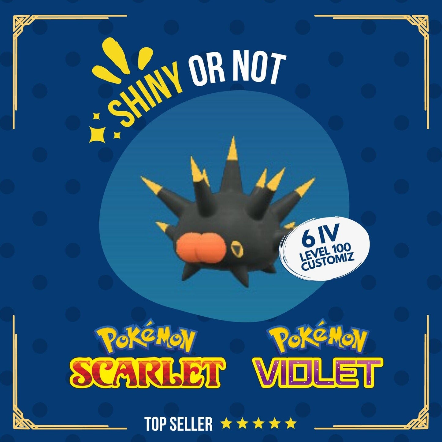Pincurchin Shiny or Non ✨ 6 IV Competitive Customizable Pokémon Scarlet Violet by Shiny Living Dex | Shiny Living Dex