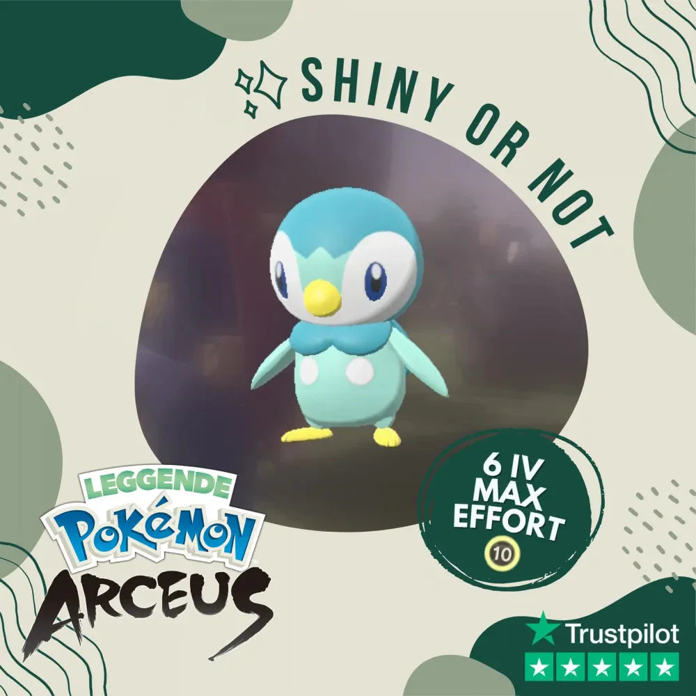 Piplup Shiny ✨ Legends Pokémon Arceus 6 Iv Max Effort Custom Ot Level Gender