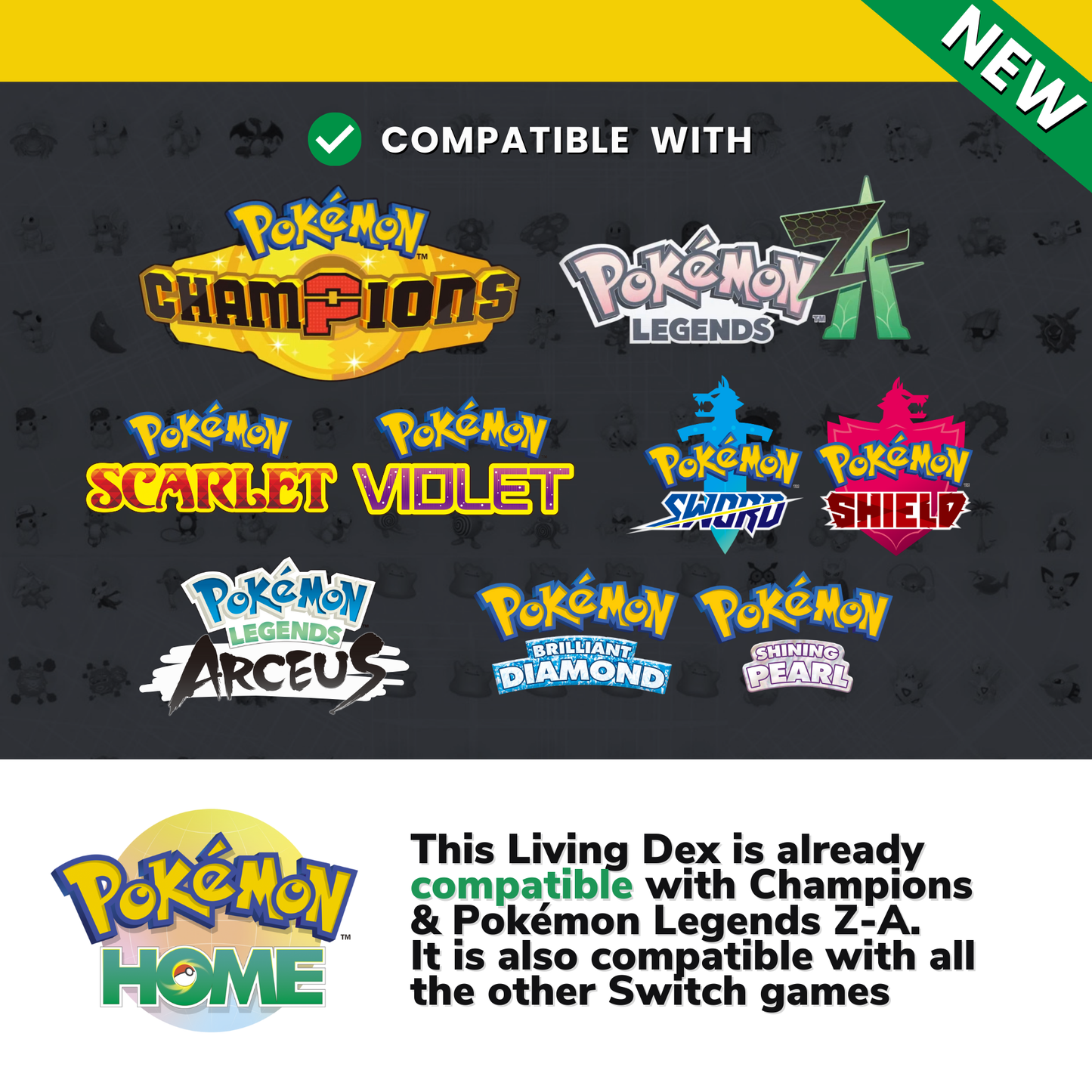 Pokémon HOME Complete Shiny Living Dex & Strategic Guide 1300 Pokedex Custom OT from Bulbasaur to Pecharunt Scarlet Violet Z-A
