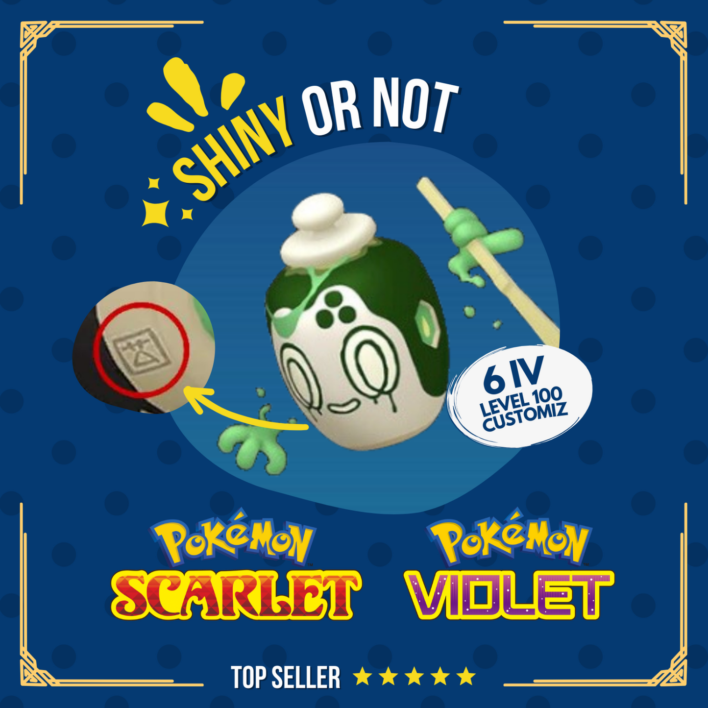Poltchageist Shiny or Non ✨ 6 IV Masterpiece Authentic Pokémon Scarlet Violet by Shiny Living Dex | Shiny Living Dex
