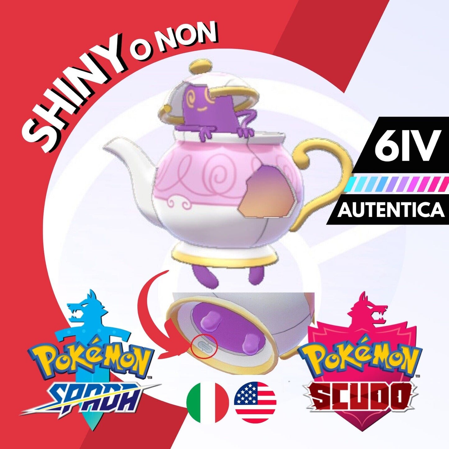 Polteageist Autentica Legit Shiny o Non 6 IV Pokemon Spada Scudo Sword Shield