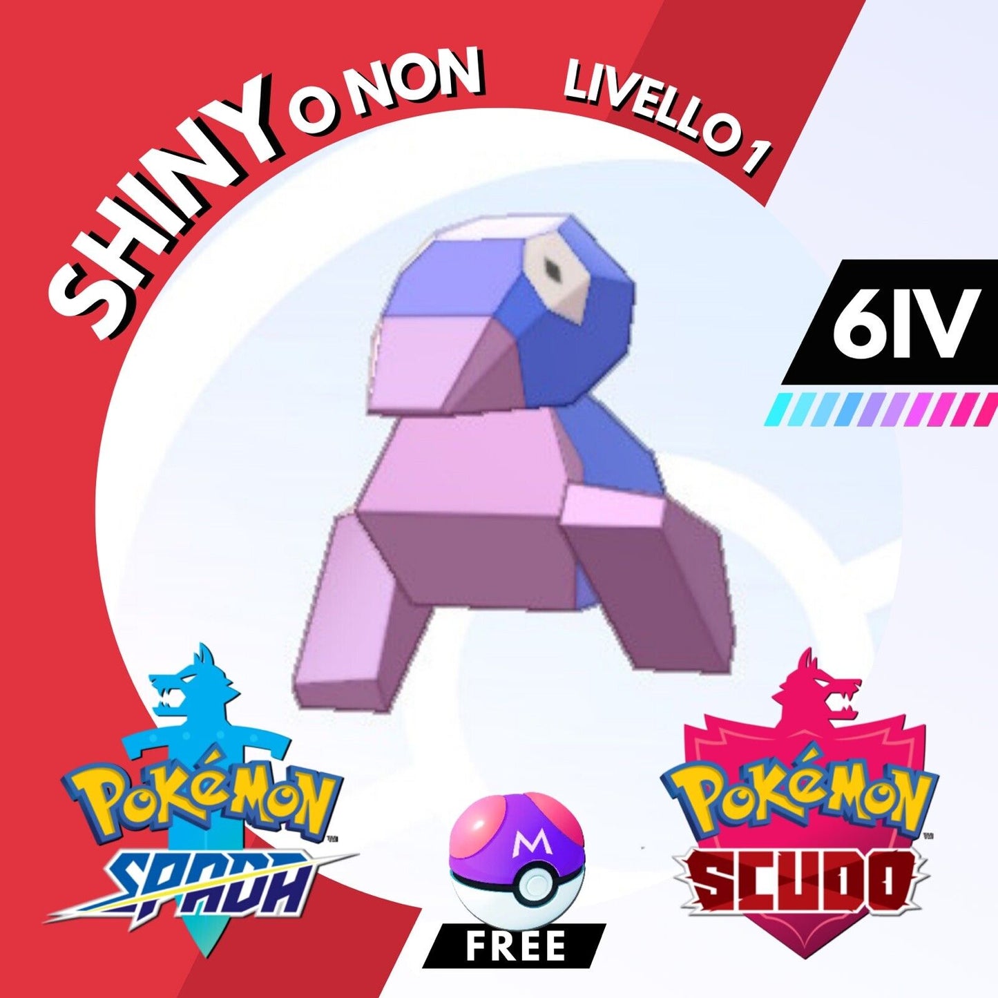 Porygon Shiny o Non 6 IV e Master Ball Legit Pokemon Spada Scudo Sword Shield