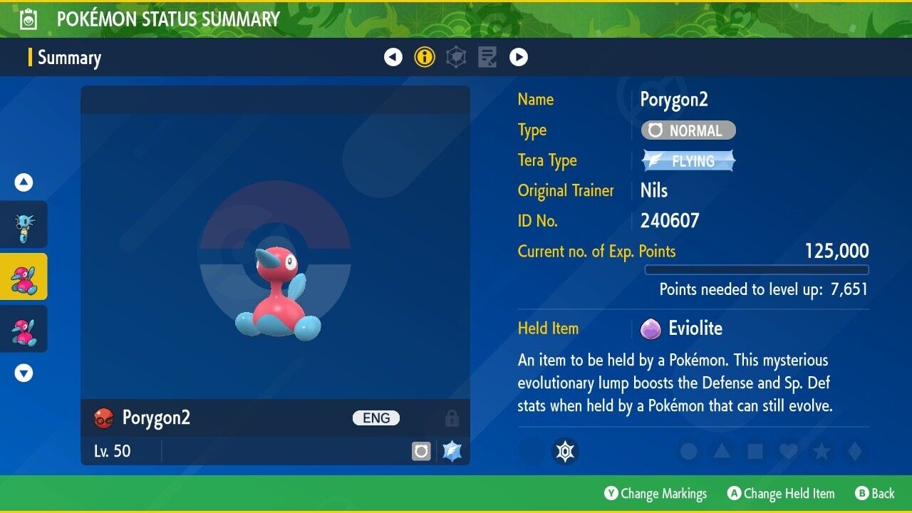 Porygon2 Event Nils Dunlop European Battle Untouched IV Pokémon Scarlet Violet
