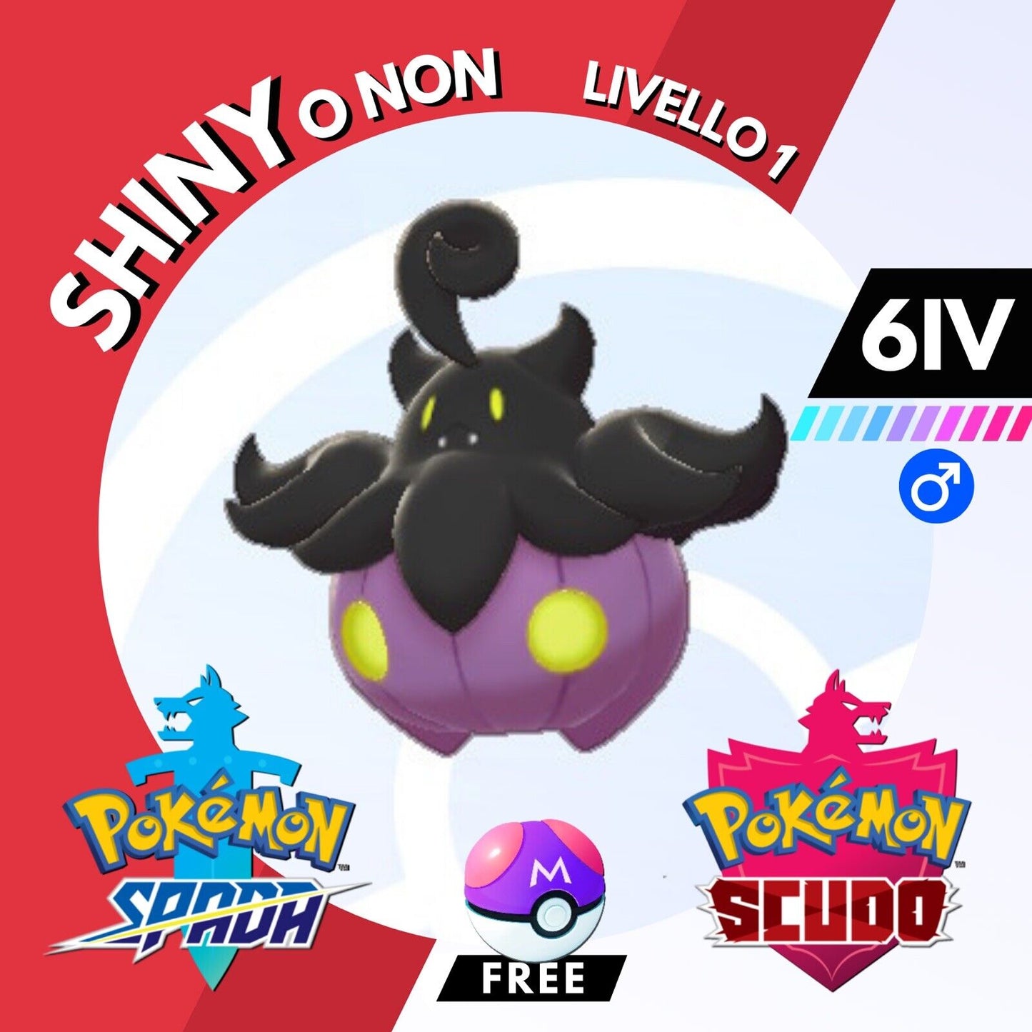 Pumpkaboo Shiny o Non 6 IV e Master Ball Legit Pokemon Spada Scudo Sword Shield