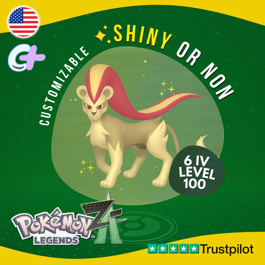 Pyroar Female Shiny or Non 6 IV Pokémon Legends Z-A Battle Customizable ZA Z A