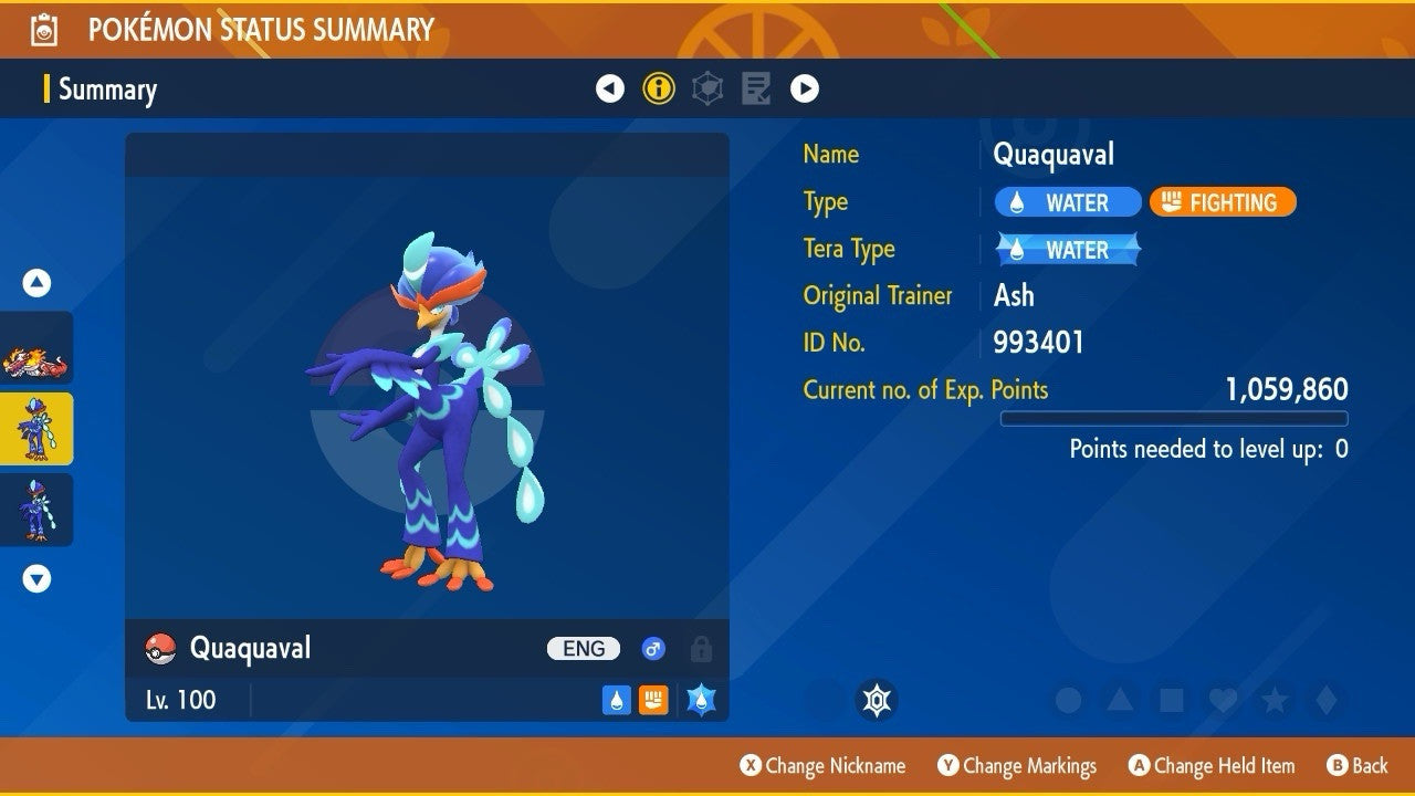 Quaquaval Unrivaled Tera Raid Event Mightiest Water 6IV Pokémon Scarlet Violet