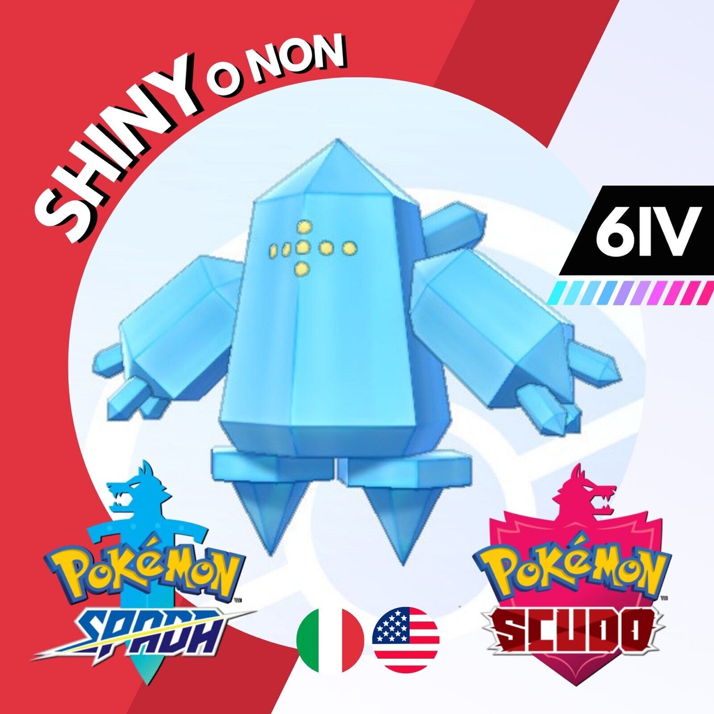 Regice Shiny o Non 6 IV Competitivo Legit Pokemon Spada Scudo Sword Shield
