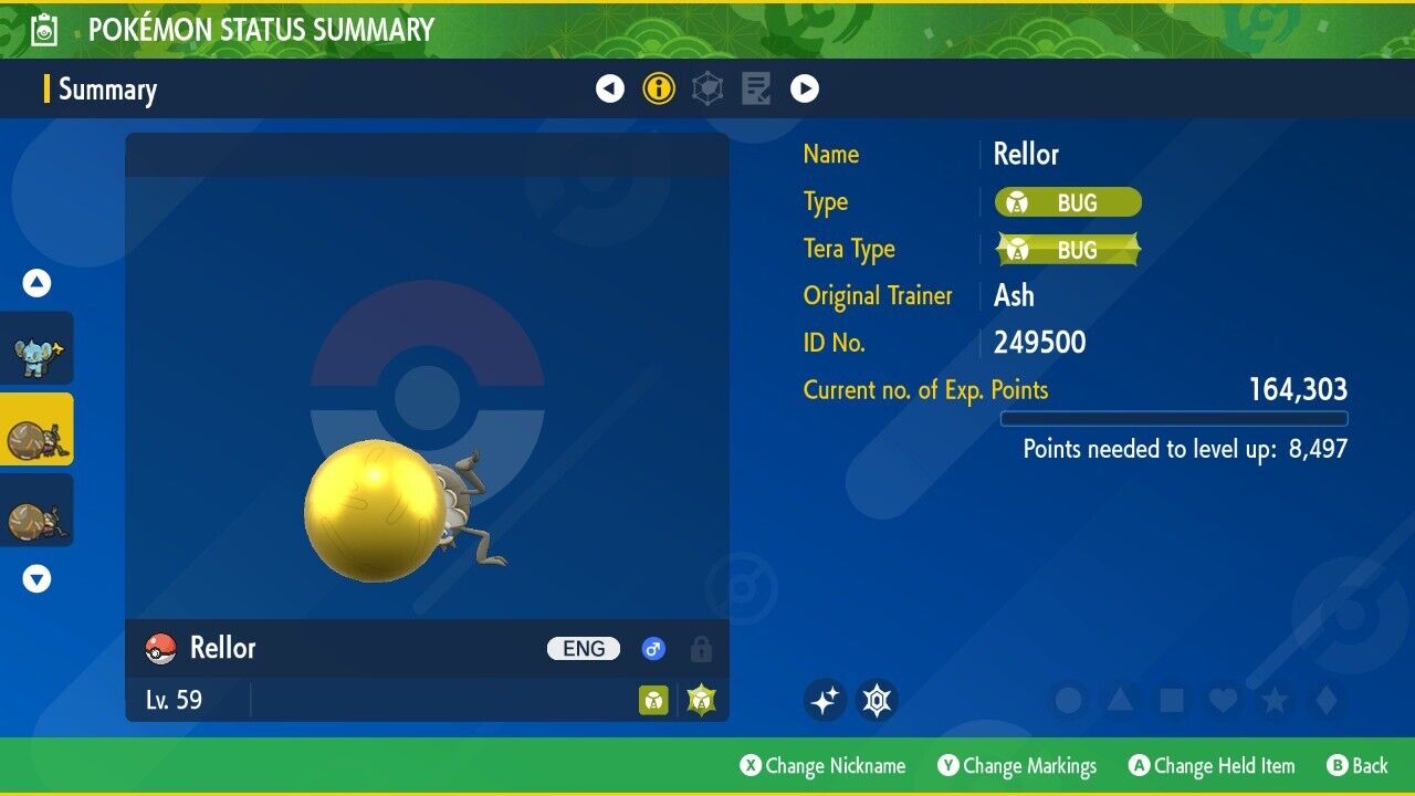 Rellor Shiny Event Strike Gold Mass Outbreak Untouched IV Pokémon Scarlet Violet Shiny by Shiny Living Dex | Shiny Living Dex