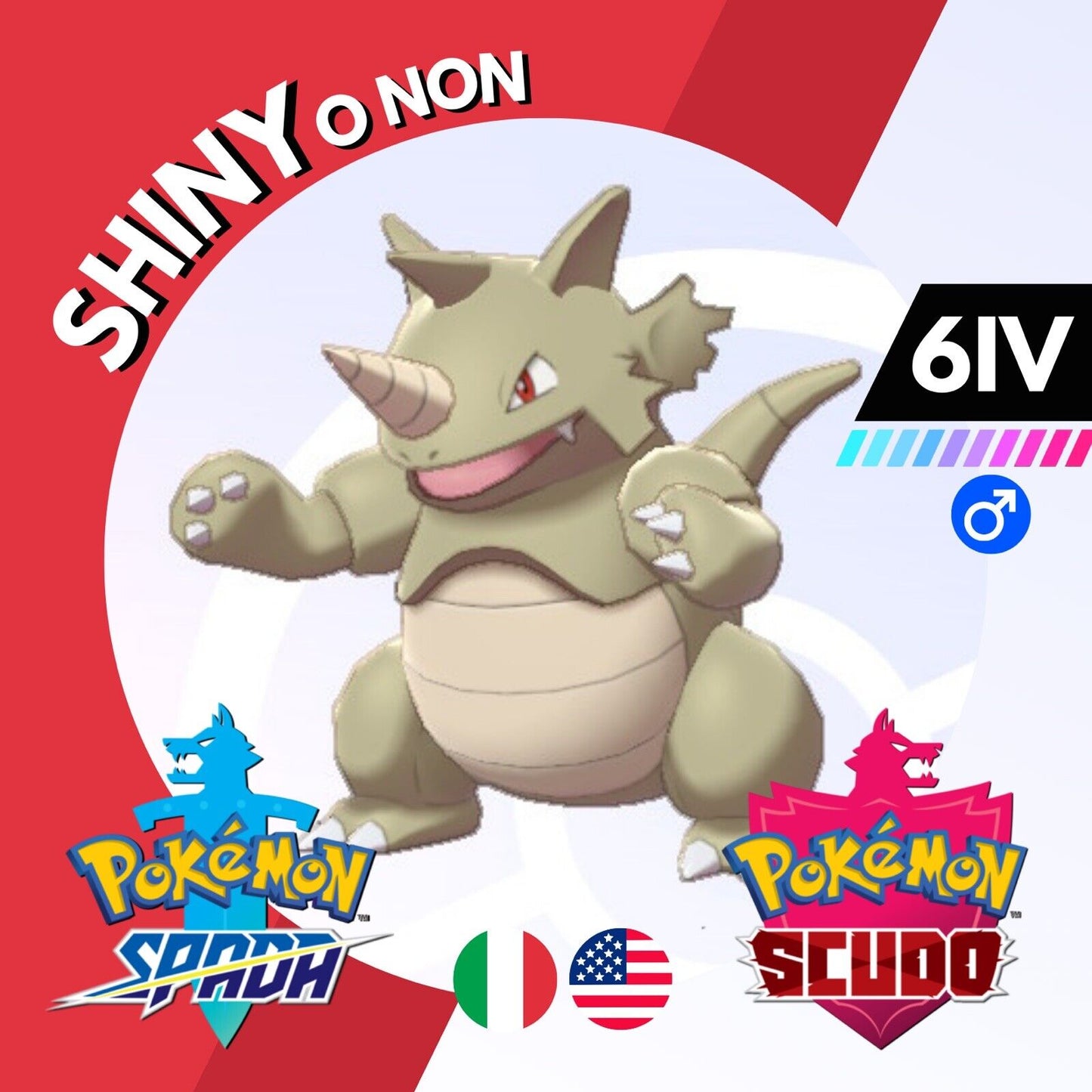 Rhydon Shiny o Non 6 IV Competitivo Legit Pokemon Spada Scudo Sword Shield