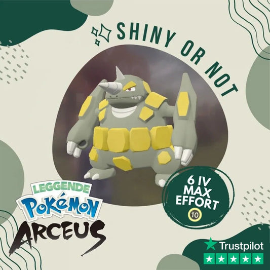 Rhyperior Shiny ✨ Legends Pokémon Arceus 6 Iv Max Effort Custom Ot Level Gender