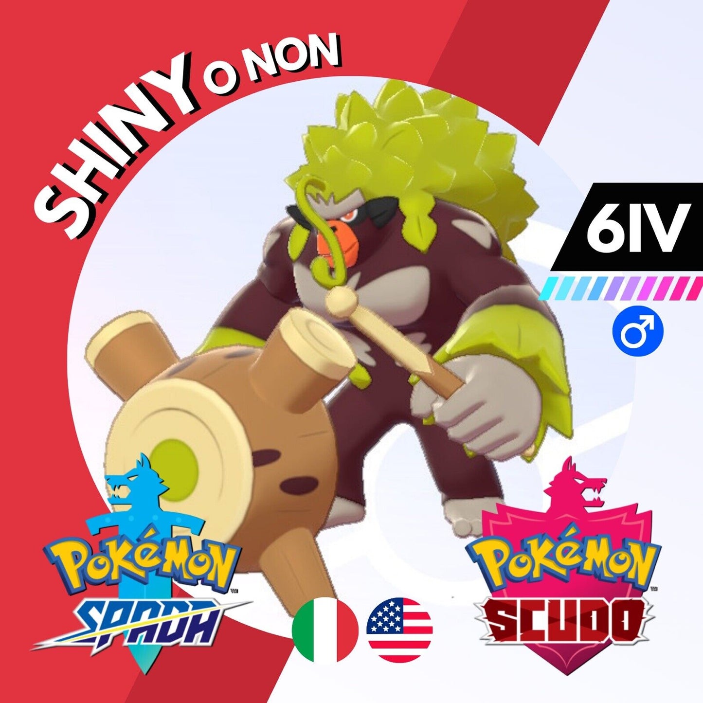 Rillaboom Shiny o Non 6 IV Competitivo Legit Pokemon Spada Scudo Sword Shield