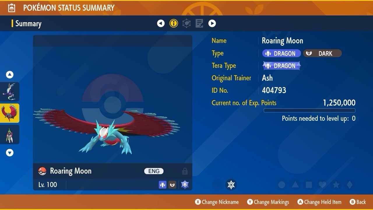Roaring Moon Unrivaled Tera Raid Event Mightiest Mark 6IV Pokémon Scarlet Violet