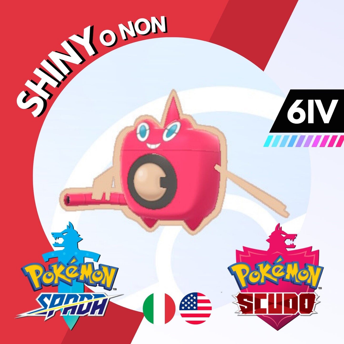Rotom Lavaggio Wash Water Shiny o Non 6 IV Pokemon Spada Scudo Sword Shield