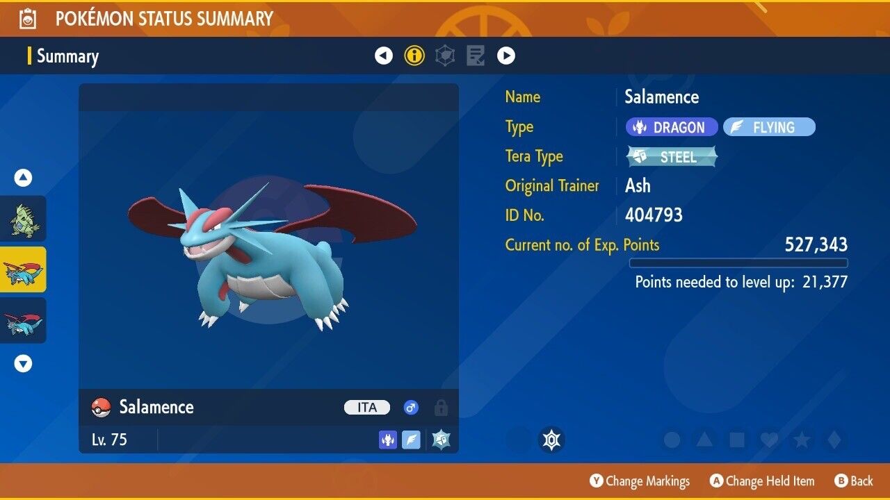 Salamance Steel Tera Raid Event December 2022 Untouched Pokémon Scarlet Violet Non Shiny Lv. 75 by Shiny Living Dex | Shiny Living Dex