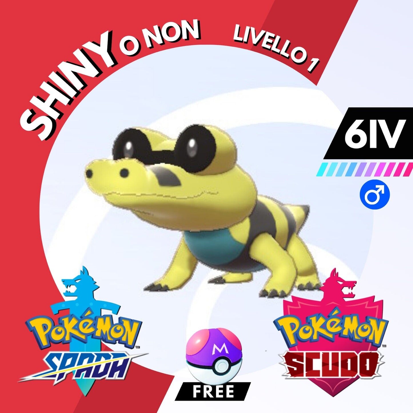 Sandile Shiny o Non 6 IV e Master Ball Legit Pokemon Spada Scudo Sword Shield