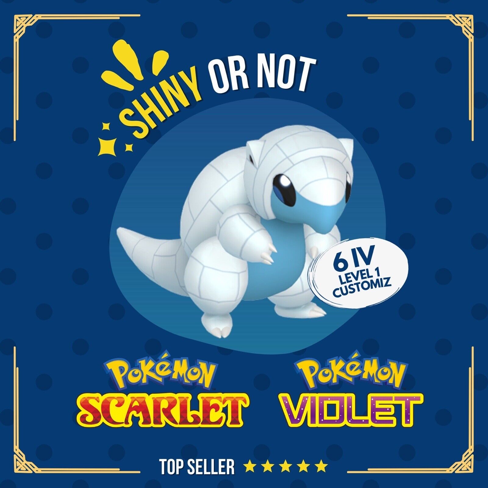 Sandshrew Alolan Shiny or Non 6 IV Customizable OT Pokmon Scarlet V Shiny Living Dex Sandshrew Alolan Shiny or Non 6 IV Customizable OT Pokmon Scarlet V Shiny Living Dex