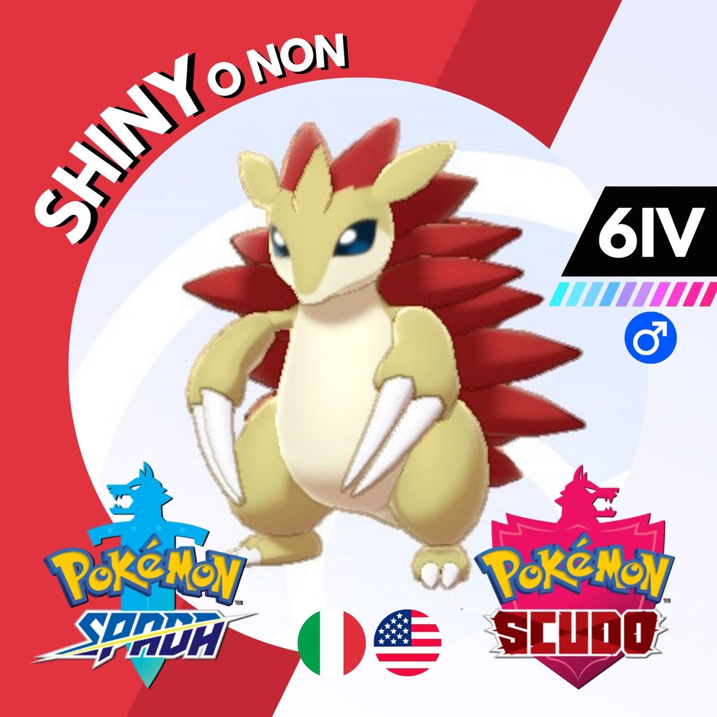 Sandslash Shiny o Non 6 IV Competitivo Legit Pokemon Spada Scudo Sword Shield