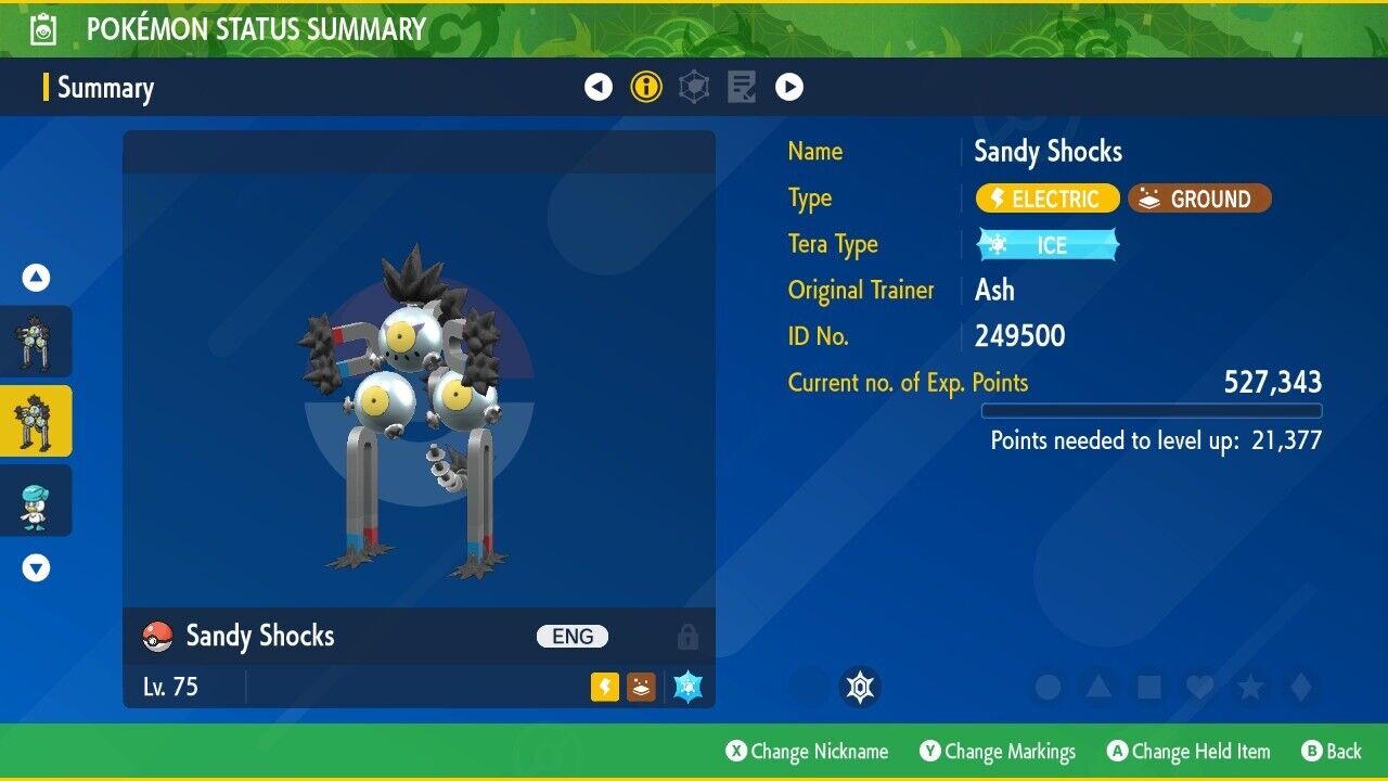 Sandy Shocks Ice Tera Raid Event May 2024 Untouched IV Pokémon Scarlet Violet