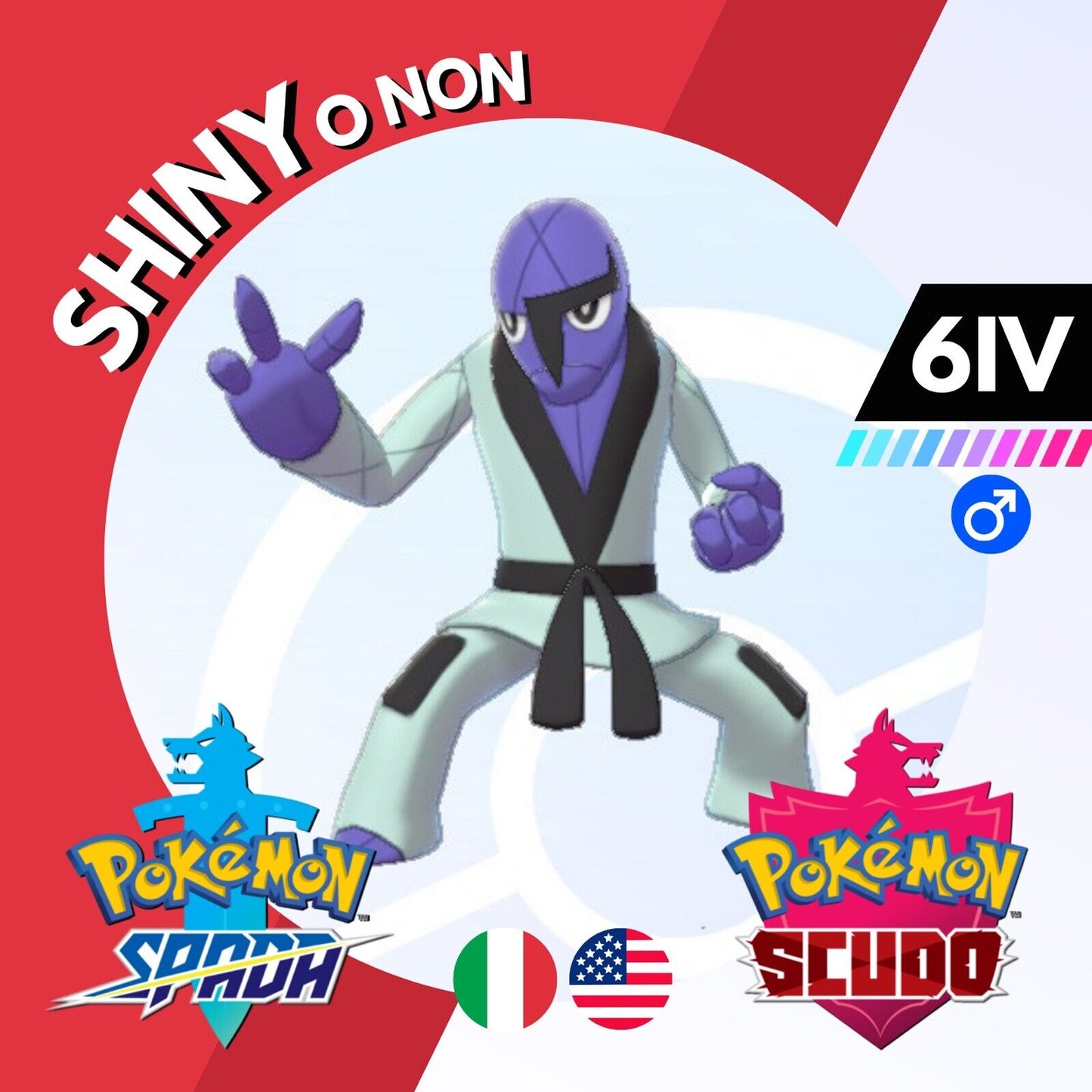 Sawk Shiny o Non 6 IV Competitivo Legit Pokemon Spada Scudo Sword Shield