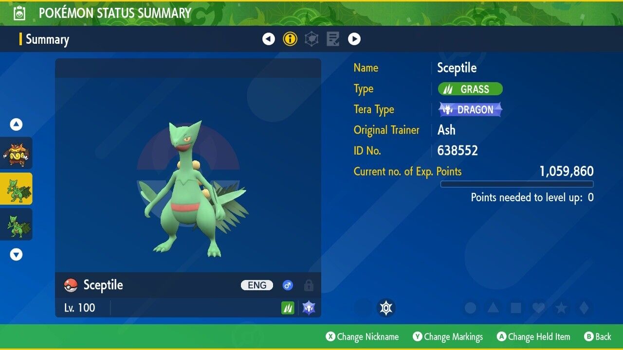 Sceptile Unrivaled Tera Raid Event Mightiest Untouched IV Pokémon Scarlet Violet