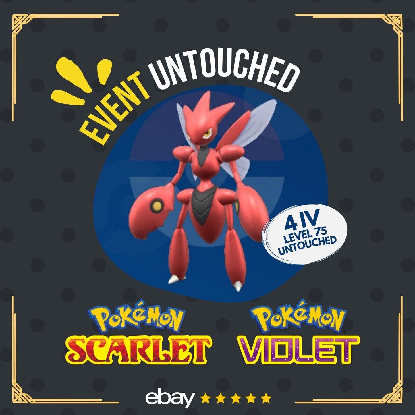 Scizor Prepare the Offense Tera Raid Event Untouched Pokémon Scarlet Violet Non Shiny Lv. 75 by Shiny Living Dex | Shiny Living Dex