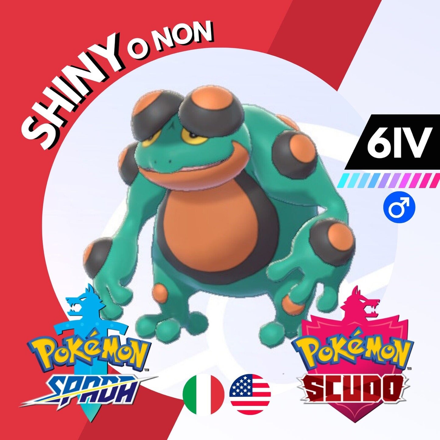 Seismitoad Shiny o Non 6 IV Competitivo Legit Pokemon Spada Scudo Sword Shield