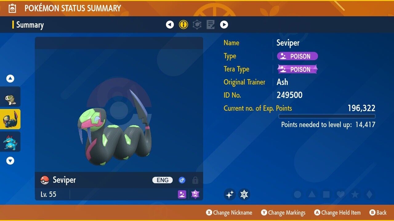 Seviper Shiny Event Mass Outbreaks Snakelike Untouched IV Pokémon Scarlet Violet