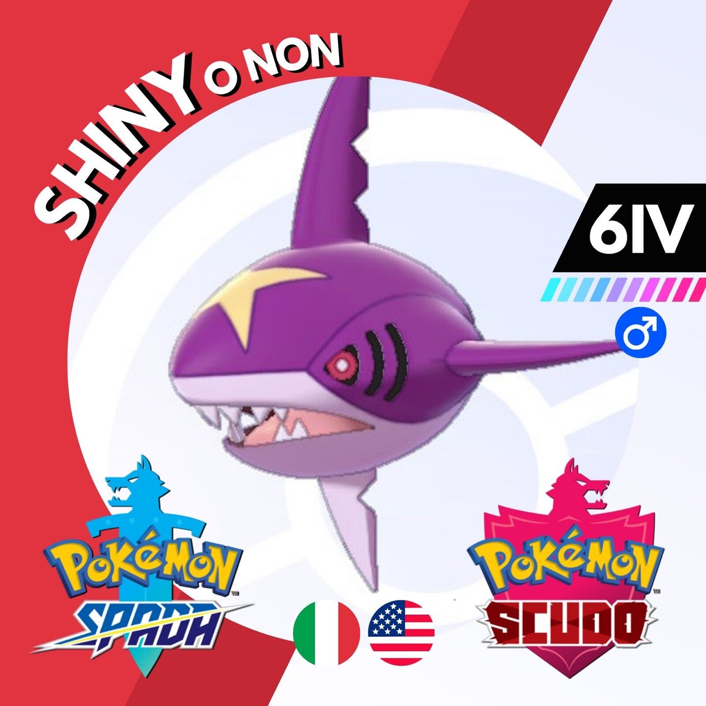 Sharpedo Shiny o Non 6 IV Competitivo Legit Pokemon Spada Scudo Sword Shield