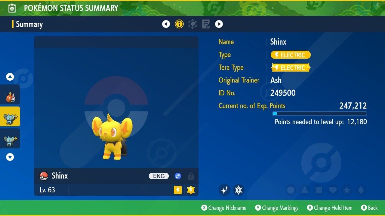 Shinx Shiny Event Strike Gold Mass Outbreak Untouched IV Pokémon Scarlet Violet Shiny by Shiny Living Dex | Shiny Living Dex