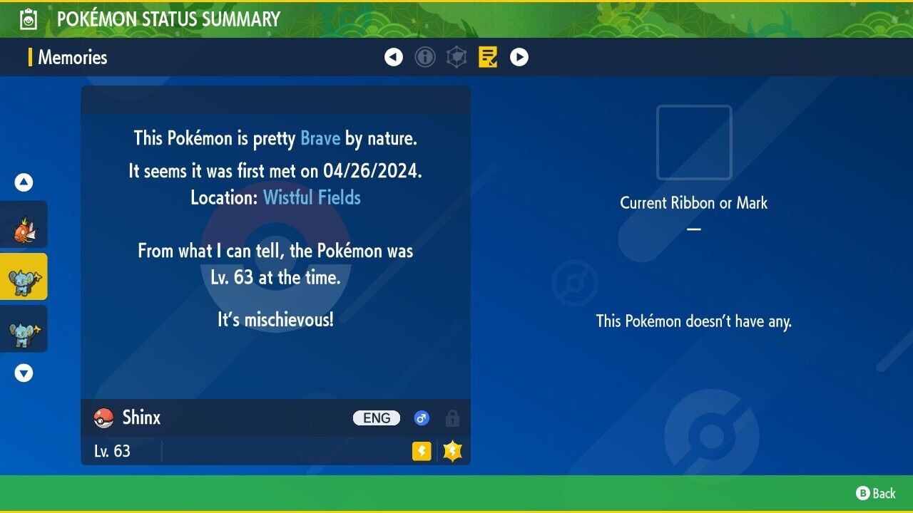 Shinx Shiny Event Strike Gold Mass Outbreak Untouched IV Pokémon Scarlet Violet Shiny by Shiny Living Dex | Shiny Living Dex