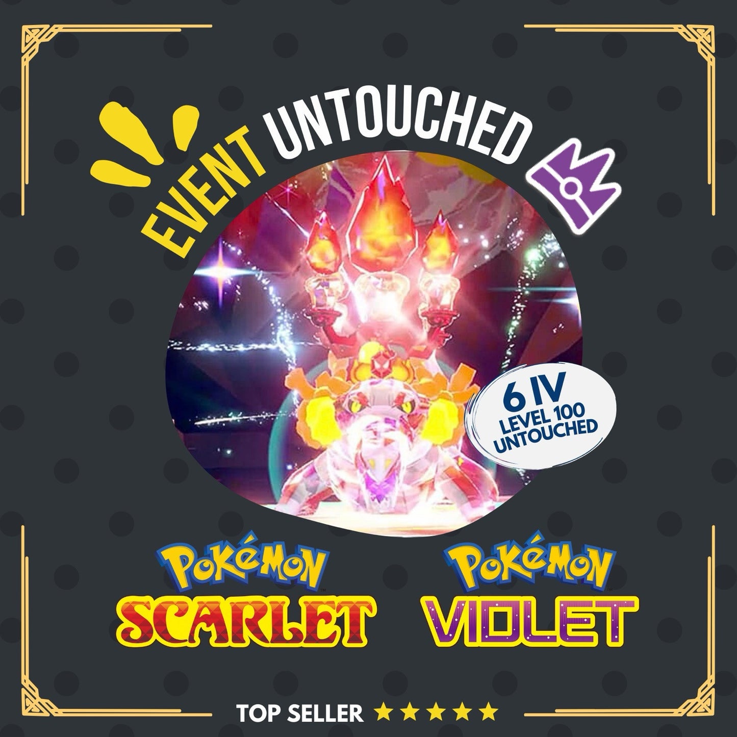 Skeledirge Unrivaled Tera Raid Event Mightiest Fire 6IV Pokémon Scarlet Violet
