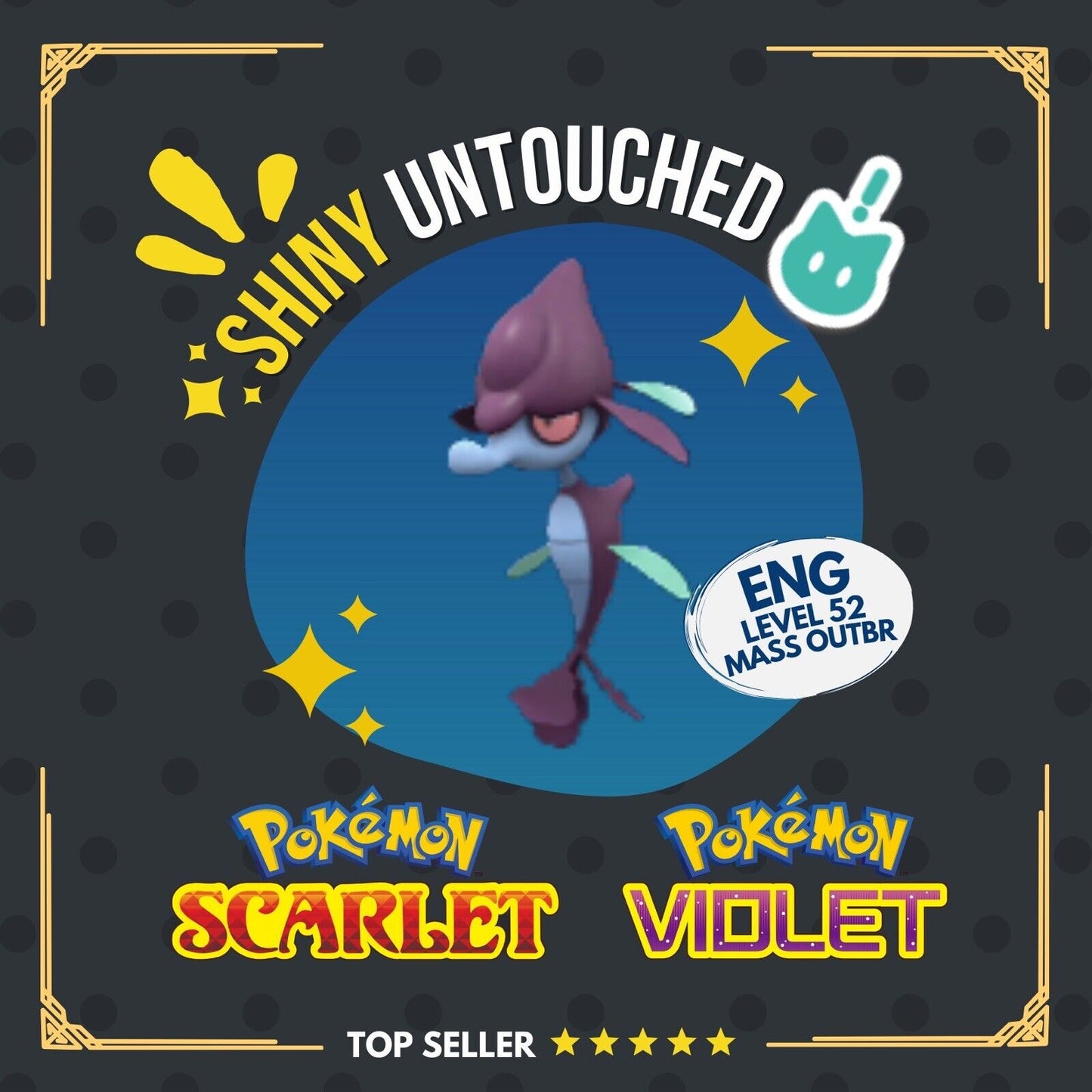 Skrelp Shiny Event Mass Outbreak Rare Mark Untouched IV Pokémon Scarlet Violet Shiny by Shiny Living Dex | Shiny Living Dex