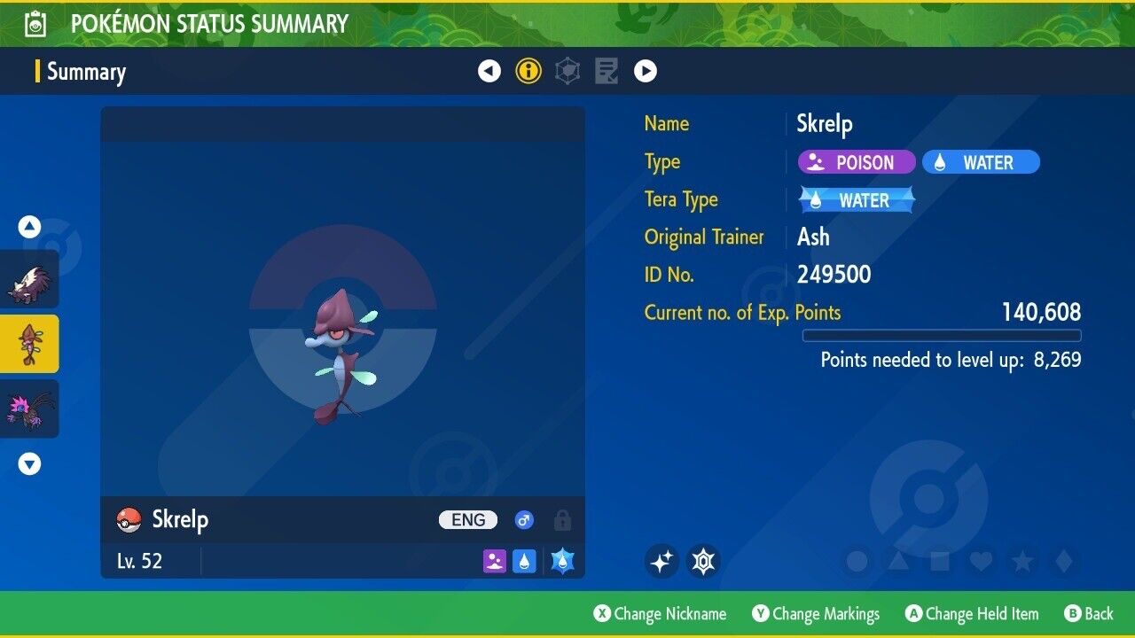 Skrelp Shiny Event Mass Outbreak Rare Mark Untouched IV Pokémon Scarlet Violet Shiny by Shiny Living Dex | Shiny Living Dex