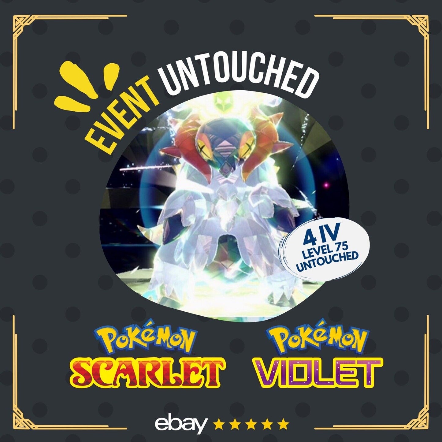 Slither Wing Tera Raid Event September 2023 Untouched Pokémon Scarlet Violet Non Shiny Lv. 75 by Shiny Living Dex | Shiny Living Dex