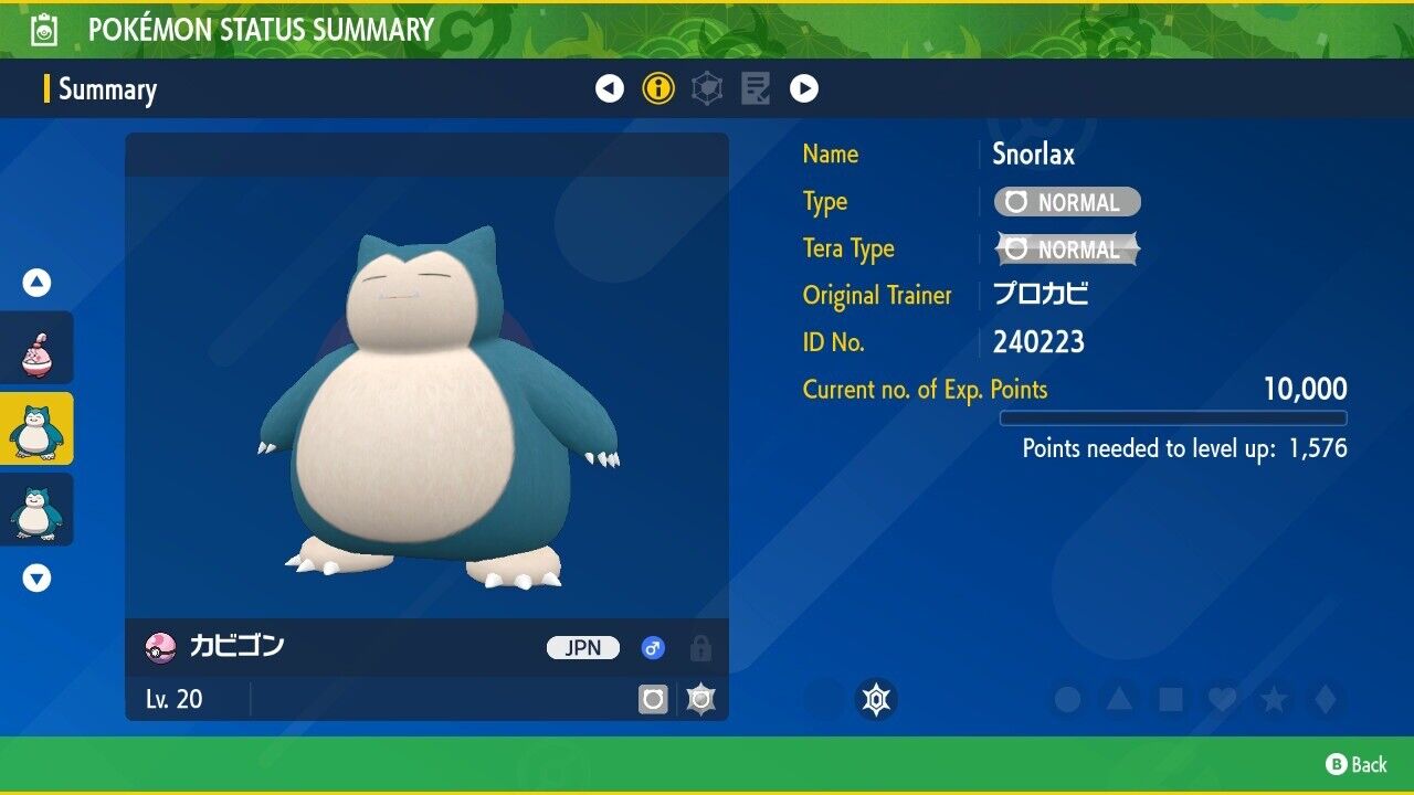 Snorlax Pokemon Center Distribution Project Event JAP Untouched Scarlet Violet Non Shiny Level 20 by Shiny Living Dex | Shiny Living Dex
