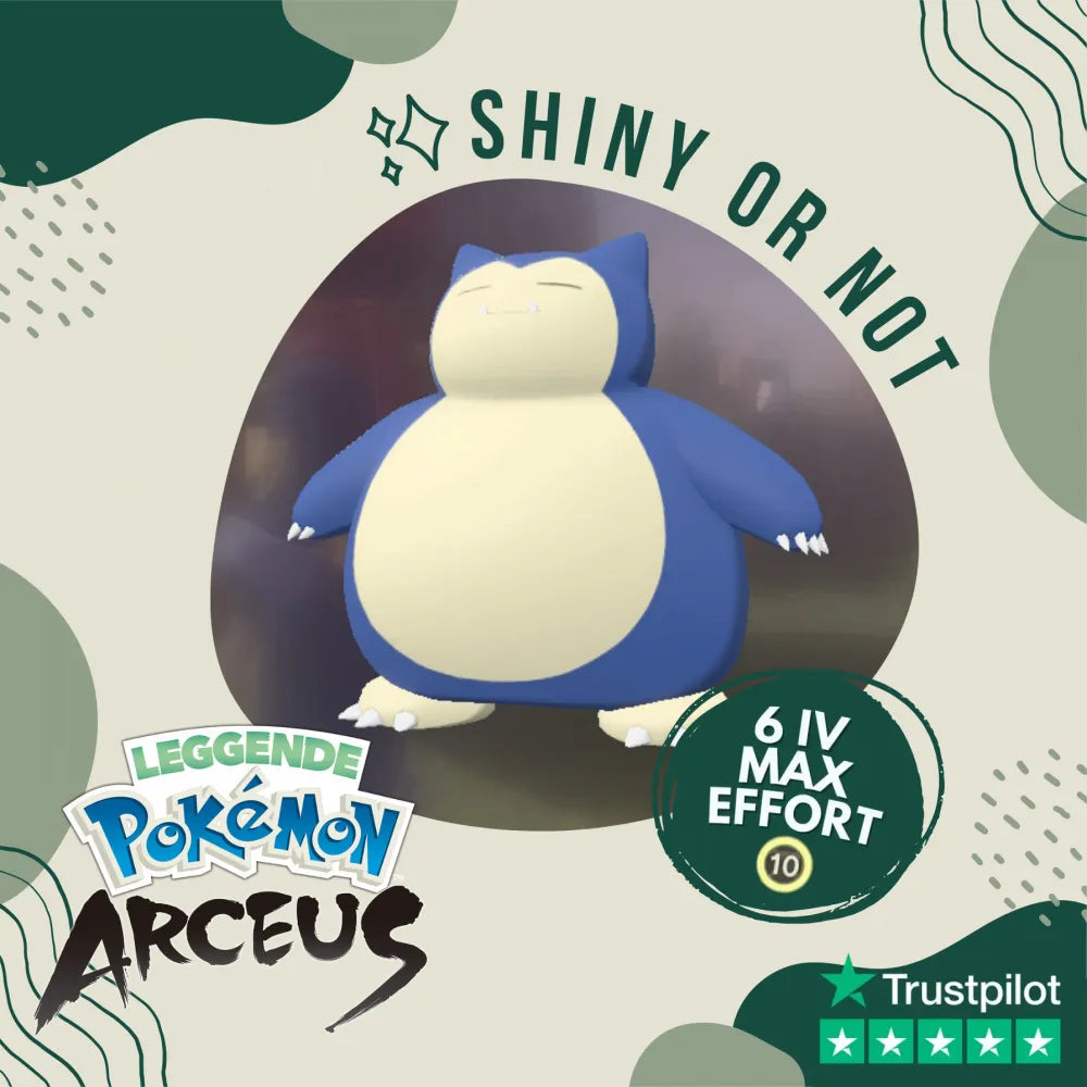 Snorlax Shiny ✨ Legends Pokémon Arceus 6 Iv Max Effort Custom Ot Level Gender