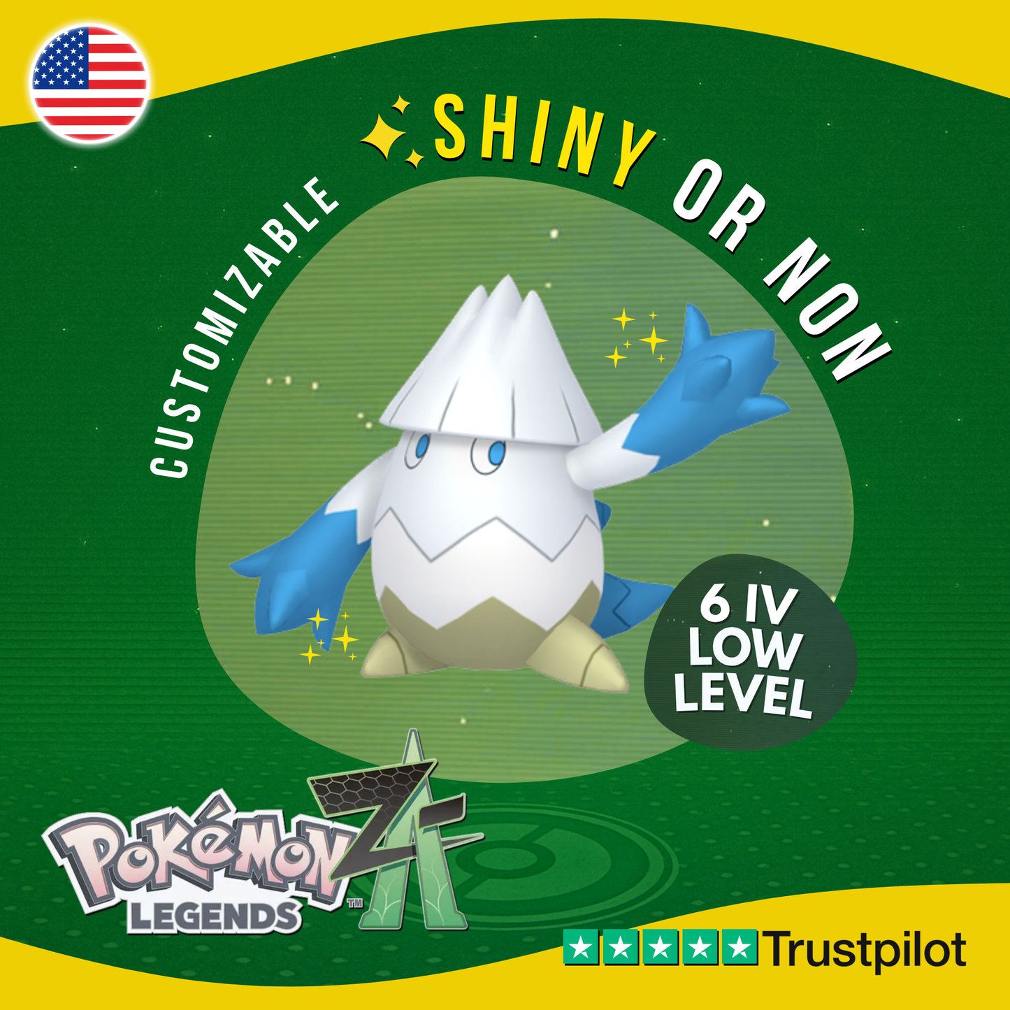 Snover Shiny or Non ✨ 6 IV Pokémon Legends Z-A Competitive Customizable ZA Z A