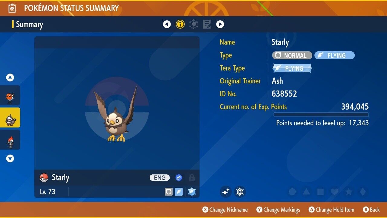 Starly Shiny Event Mass Outbreaks February Untouched IV Pokémon Scarlet Violet