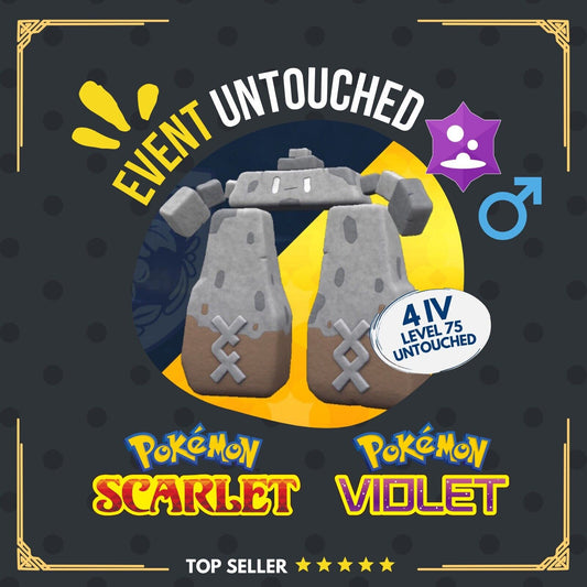 Stonjourner Hard To Find Tera Raid Event 2024 Untouched Pokémon Scarlet Violet Non Shiny Lv. 75 by Shiny Living Dex | Shiny Living Dex