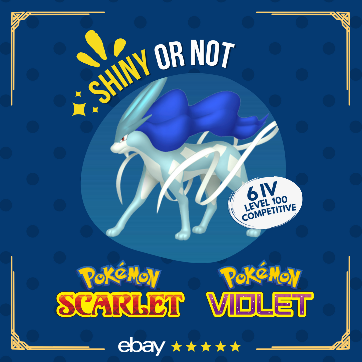 Suicune Shiny or Non ✨ 6 IV Competitive Customizable Pokémon Scarlet Violet by Shiny Living Dex | Shiny Living Dex
