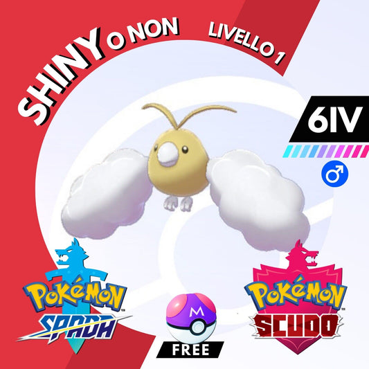 Swablu Shiny o Non 6 IV e Master Ball Legit Pokemon Spada Scudo Sword Shield