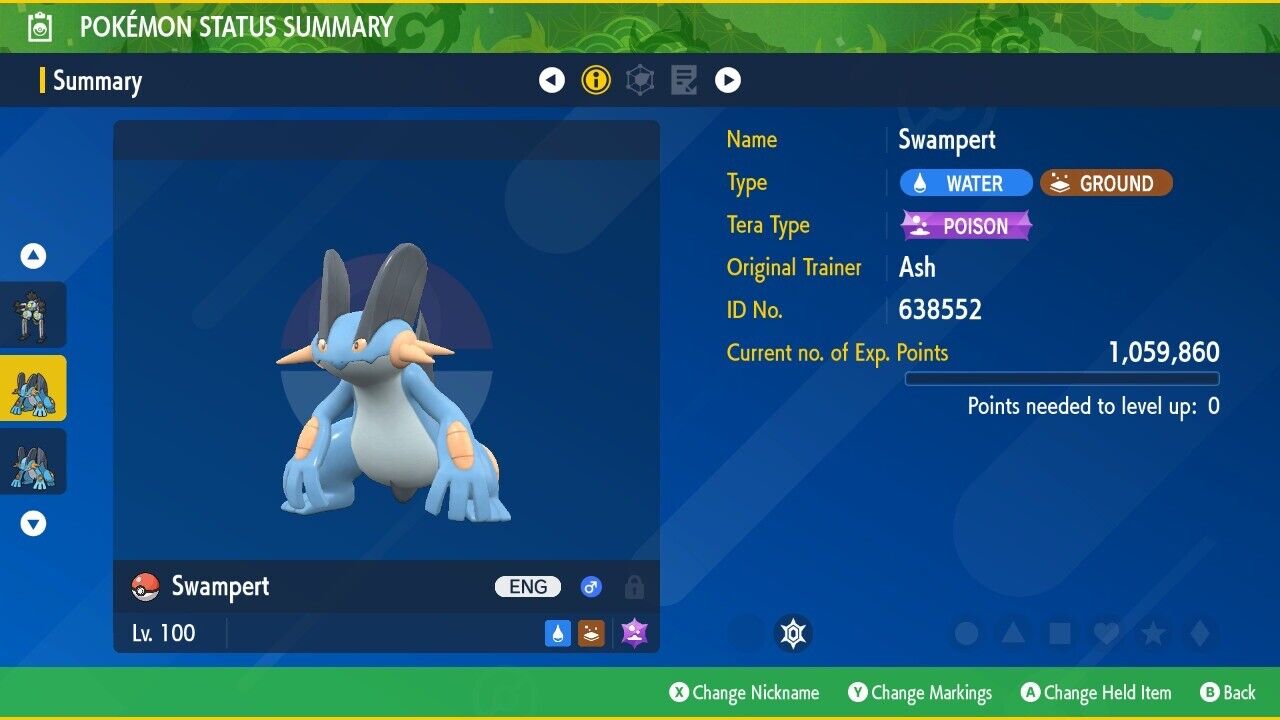 Swampert Unrivaled Tera Raid Event Mightiest Untouched IV Pokémon Scarlet Violet